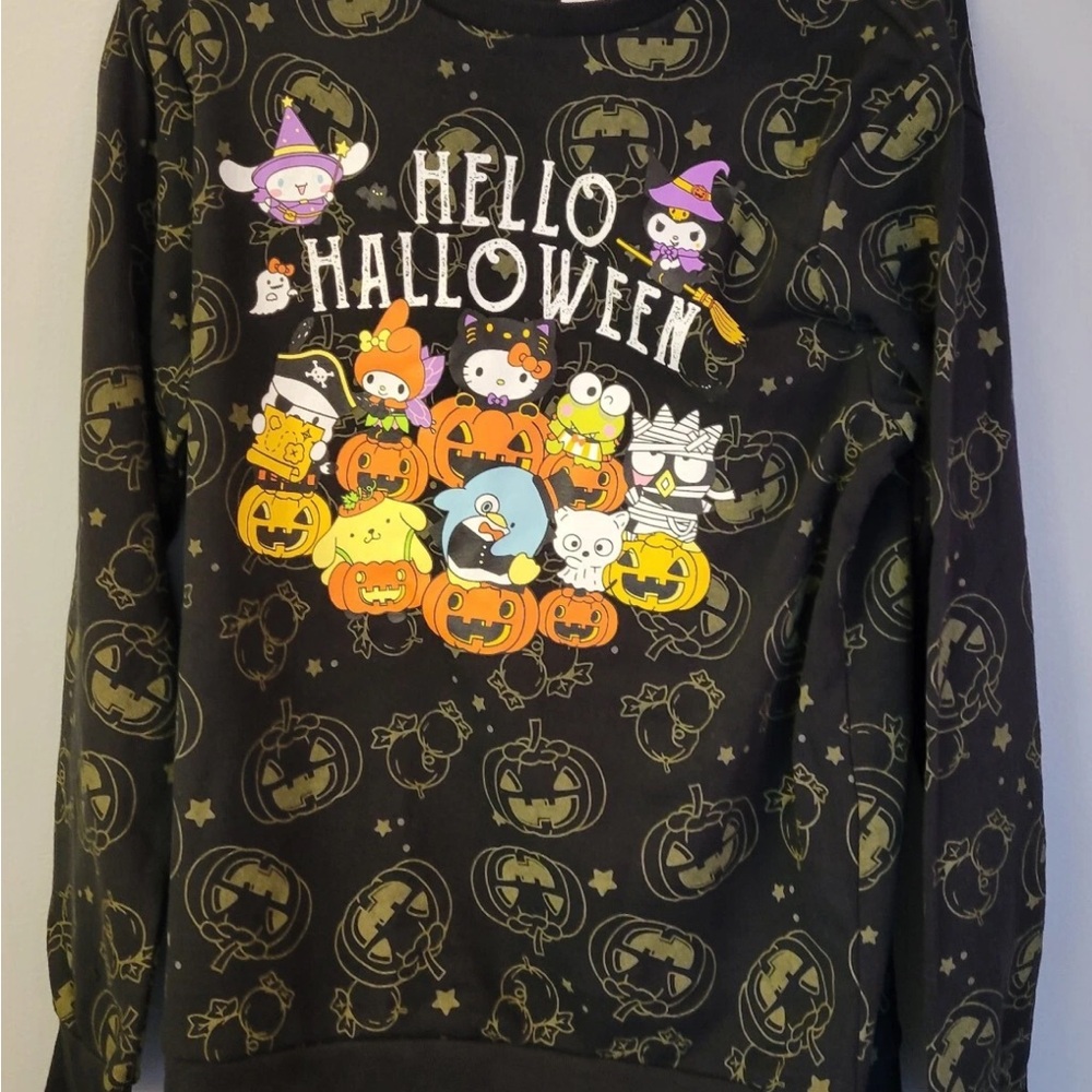 Hello Kitty Halloween Mens Printed Licensed SweatShirt Size M Medium Long Sleeve